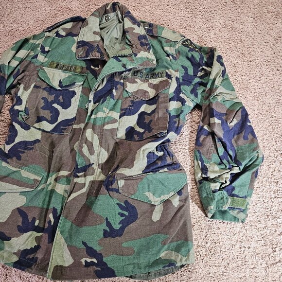 US Army Woodland M65 Field Jacket Medium Regular Engineer Brigade SSI - Picture 10 of 14